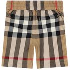 Baby Boys Beige Check Shorts, 1, hi-res