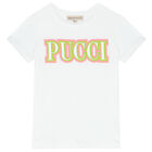 Girls White Logo T-Shirt, 1, hi-res