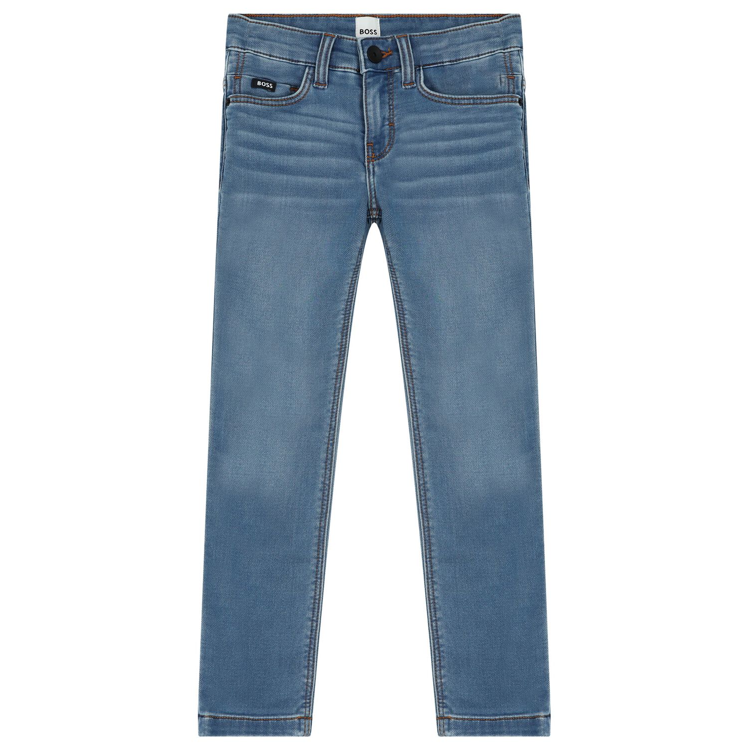 Boys Blue Logo Denim Jeans, 1, hi-res image number null