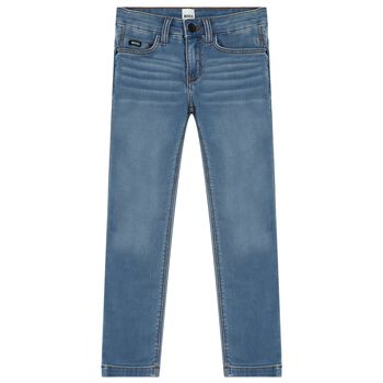 Boys Blue Logo Denim Jeans