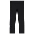 Girls Black Logo Leggings, 1, hi-res