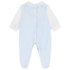 Baby Boys White & Blue Teddy Bear Babygrow Gift Set, 2, hi-res