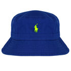 Baby Boys Blue Logo Hat, 1, hi-res