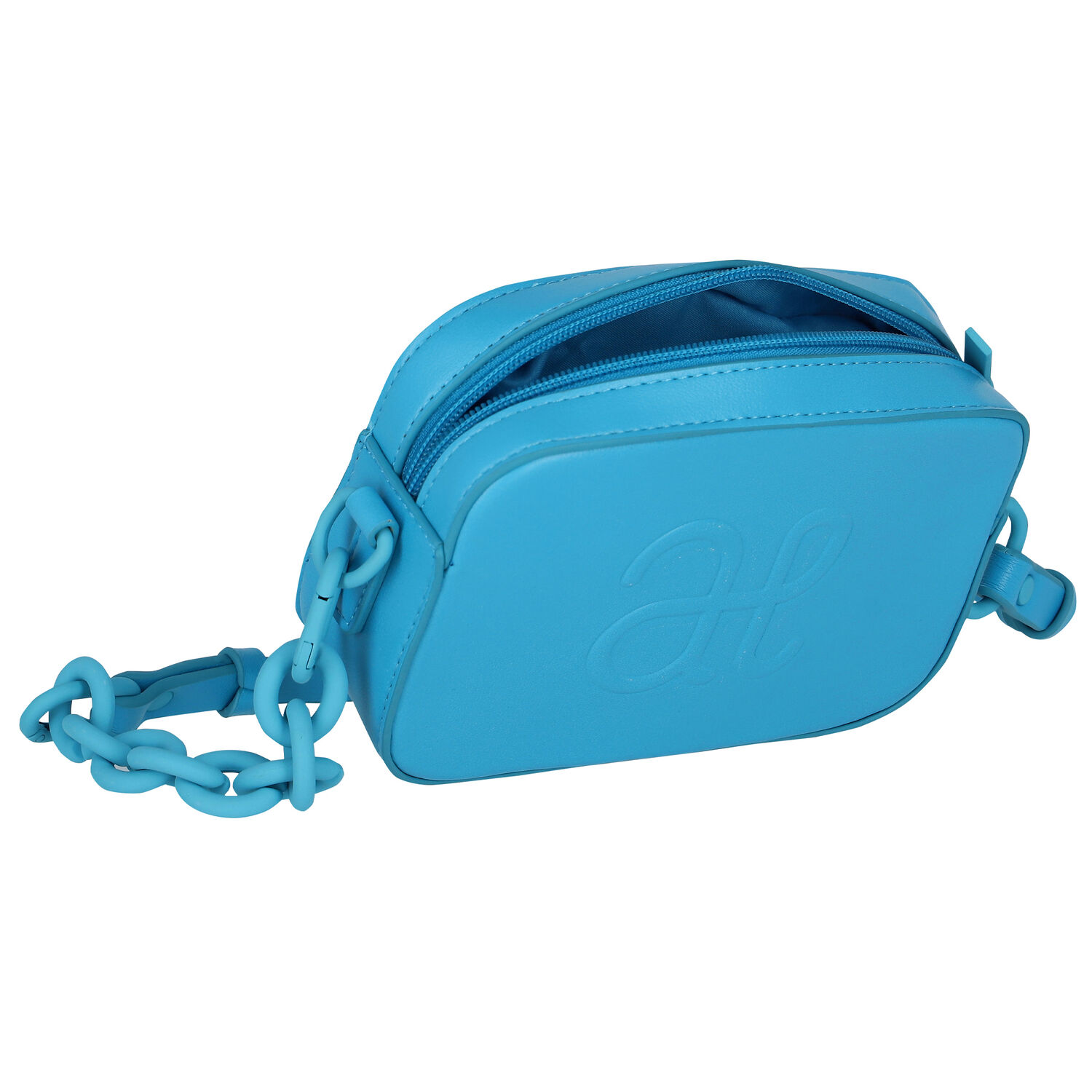 Girls Pink Logo Leather Bag, 3, hi-res