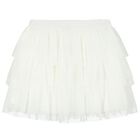 Girls Beige Tulle Skirt, 2, hi-res