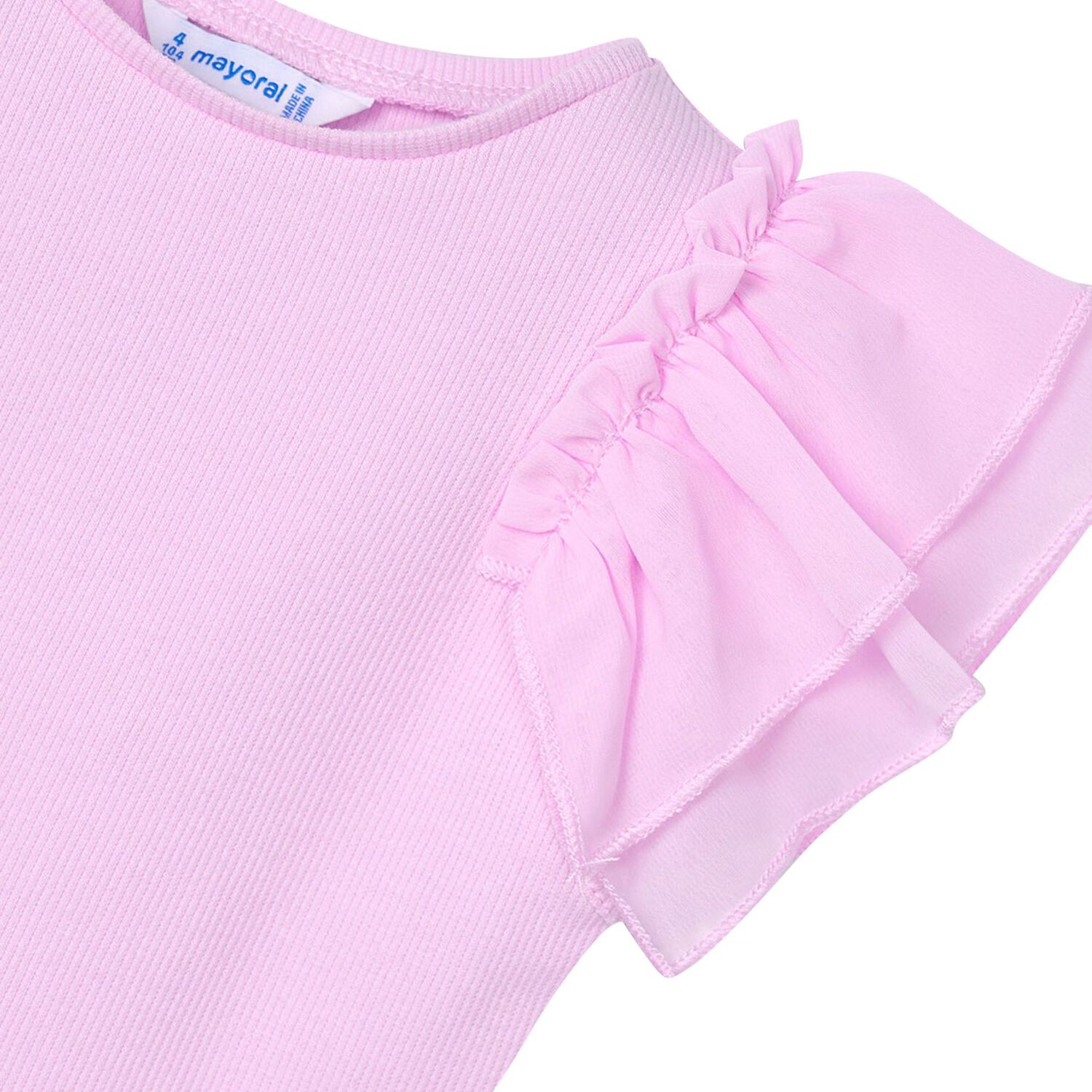 Girls Lilac Flutter Sleeve Top, 2, hi-res