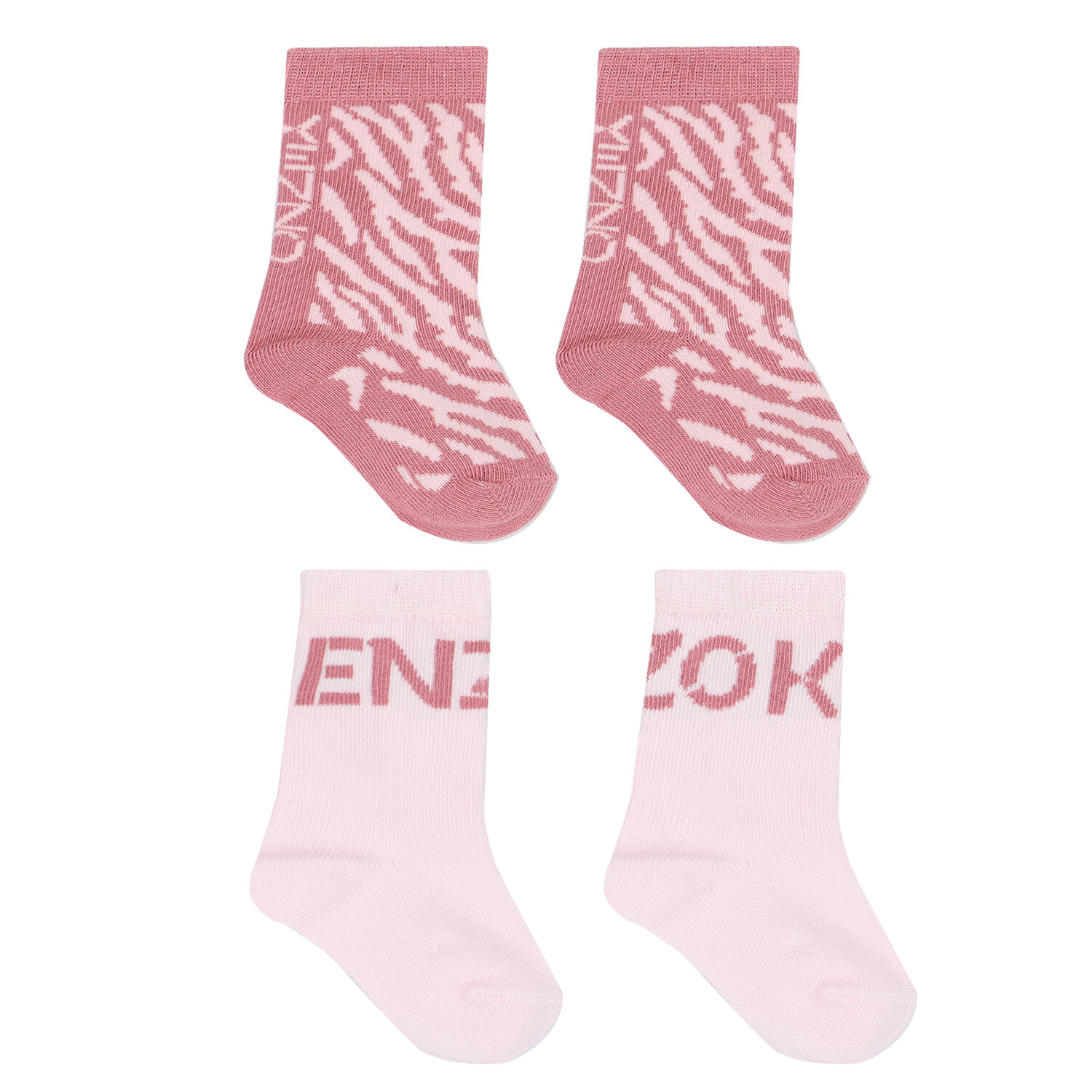 Baby Girls Pink Logo Socks ( 2-Pack ), 1, hi-res