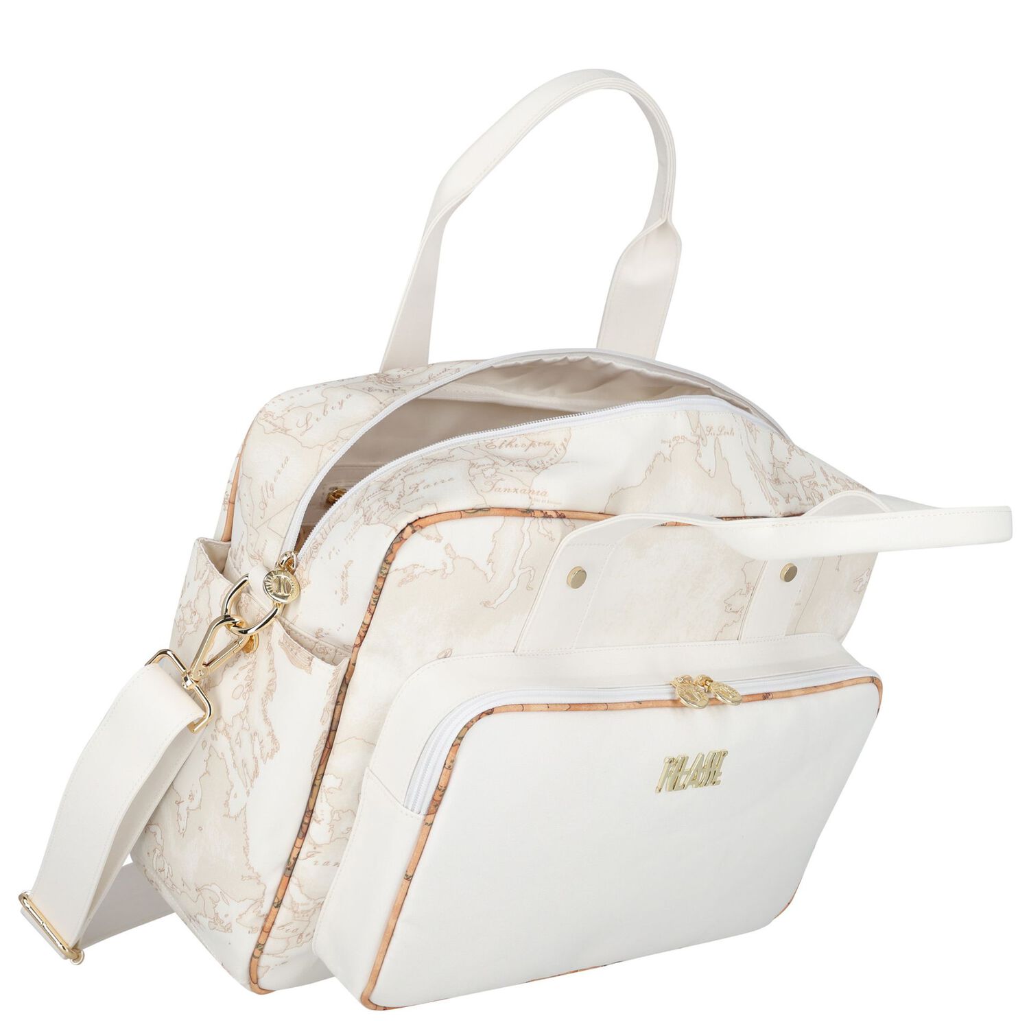 Ivory & Beige Geo Map Baby Changing Bag, 2, hi-res