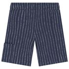 Boys White & Blue Shorts Set, 1, hi-res