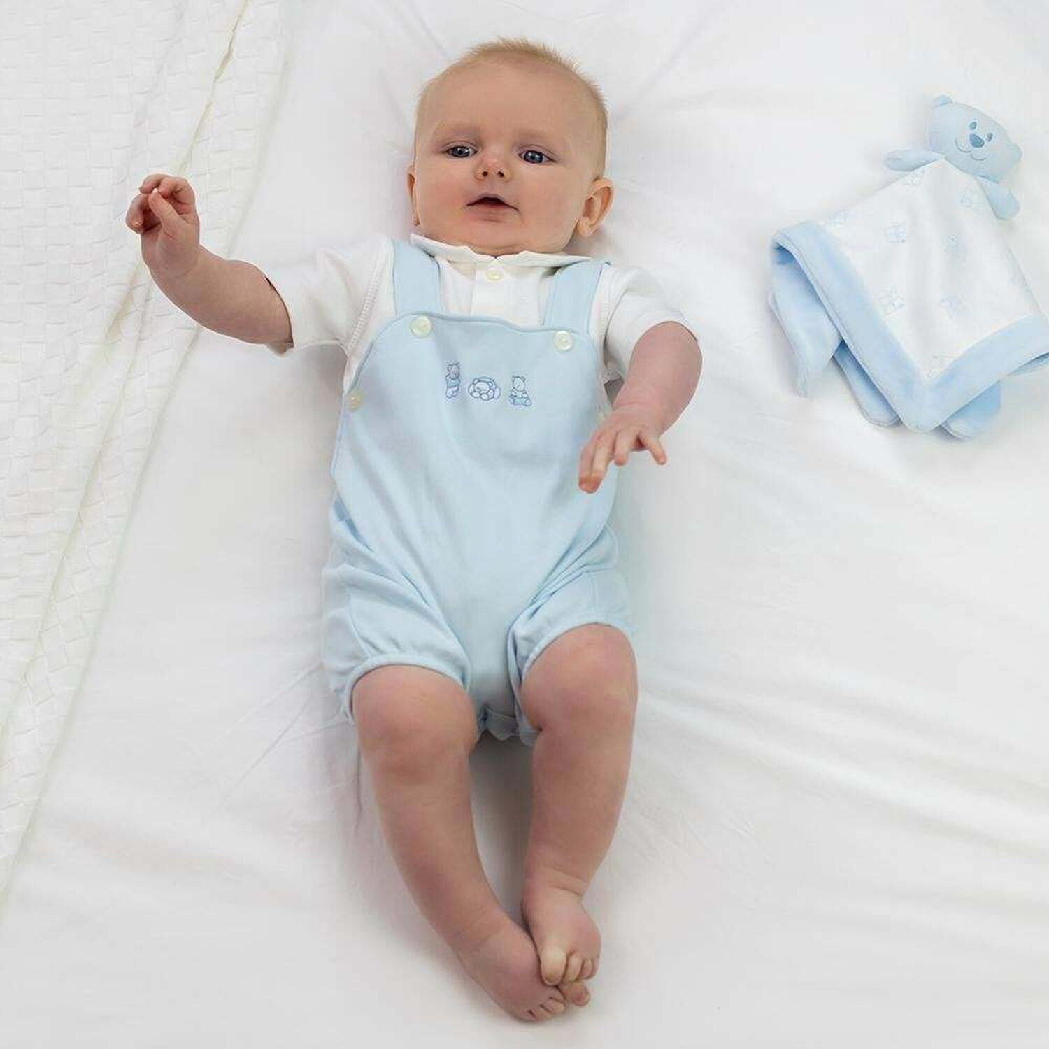 Baby Boys Blue Romper, 1, hi-res