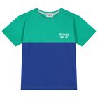 Boys Green & Blue Logo Shorts Set, 1, hi-res