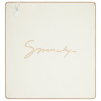 Beige & Ivory Logo Baby Blanket