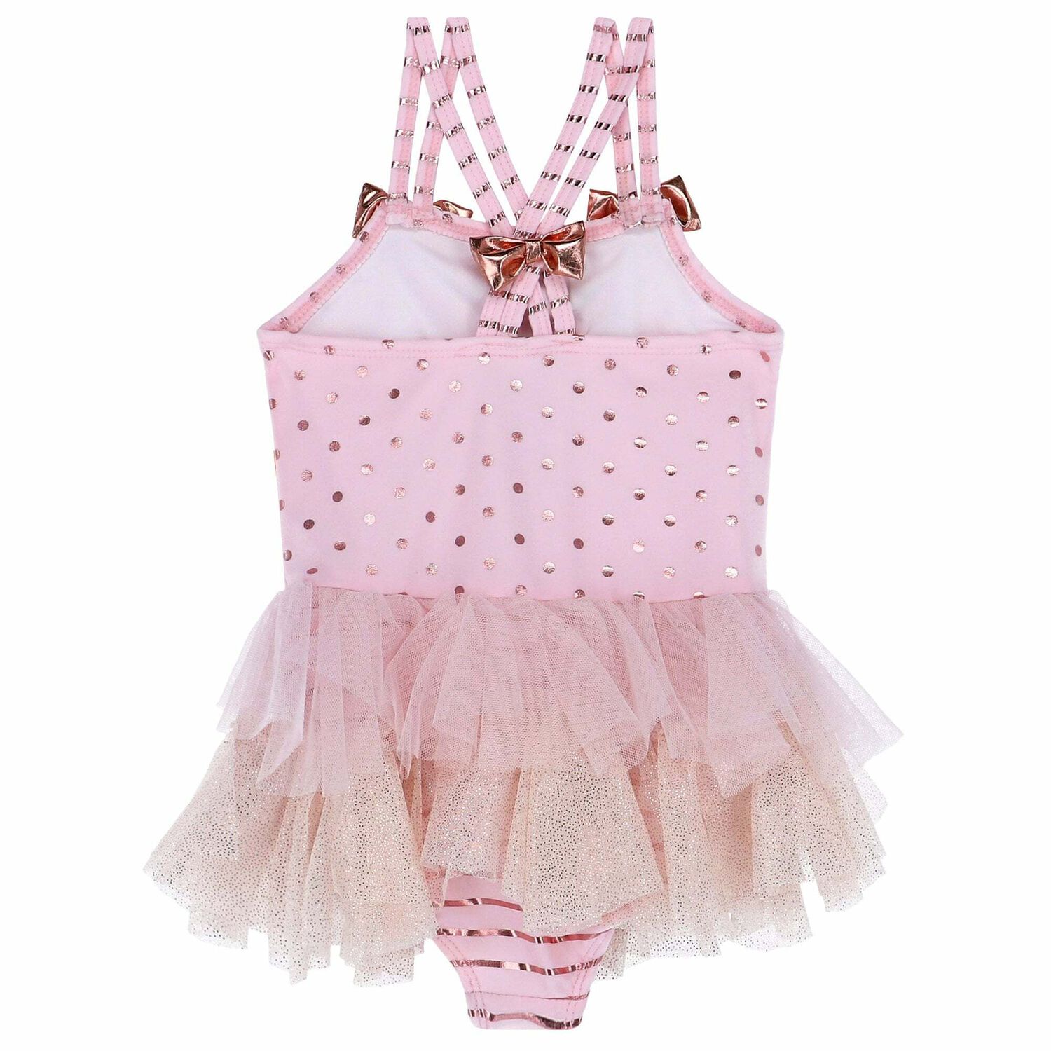 Girls Pink Embellished Swimsuit, 1, hi-res