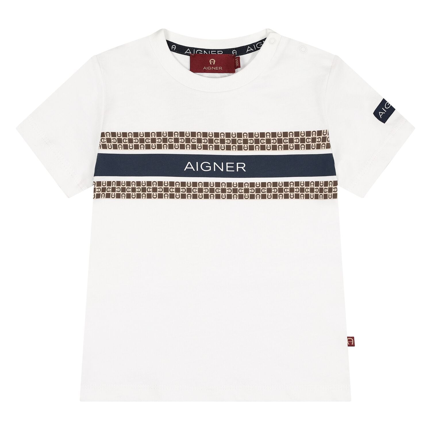 Younger Boys White Logo T-Shirt, 1, hi-res