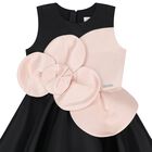 Girls Black & Pink Flower Dress, 1, hi-res