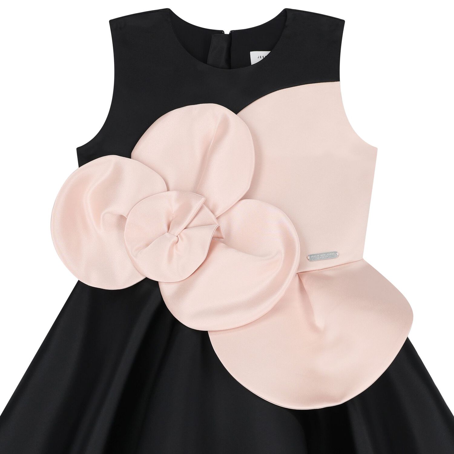 Girls Black & Pink Flower Dress, 1, hi-res image number null