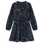 Girls Navy Blue Embellished Dress, 1, hi-res