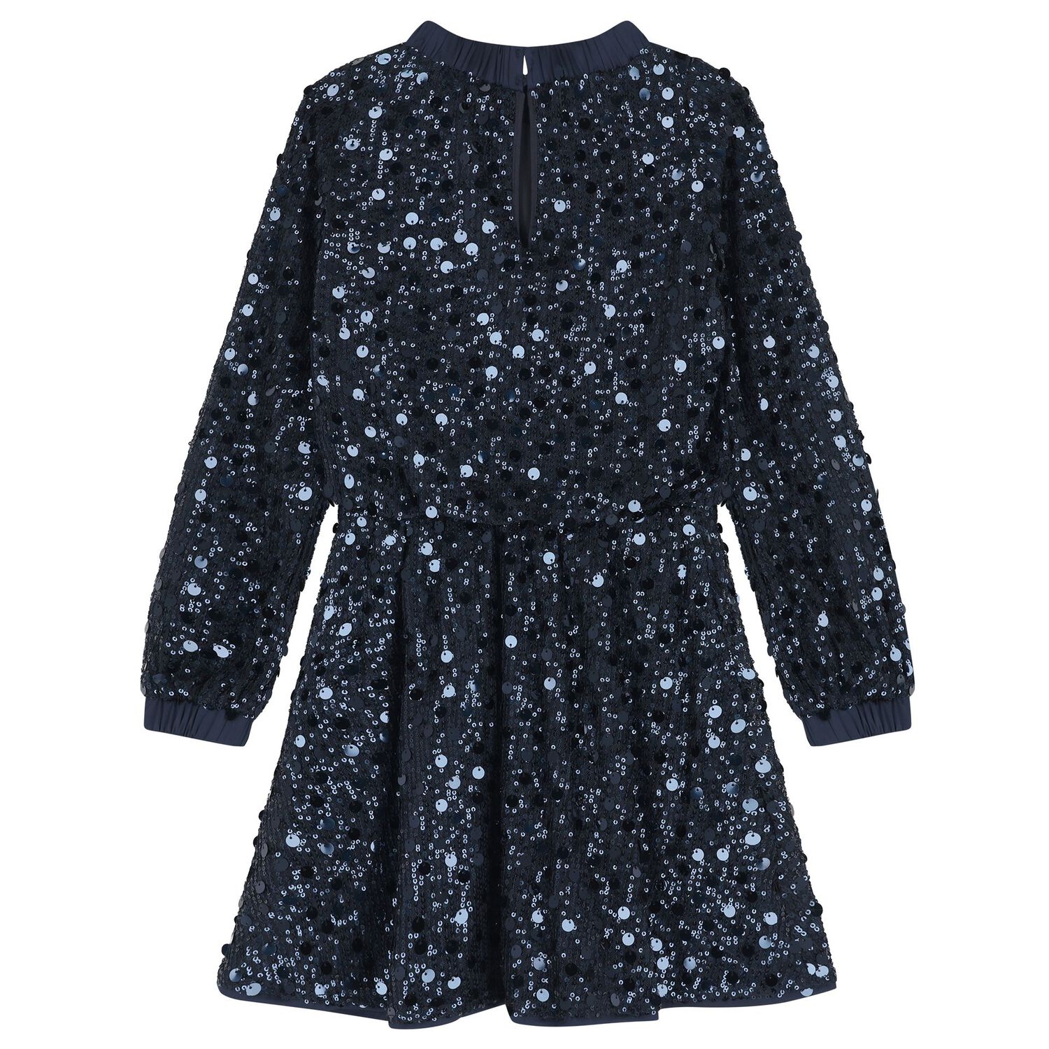 Girls Navy Blue Embellished Dress, 1, hi-res