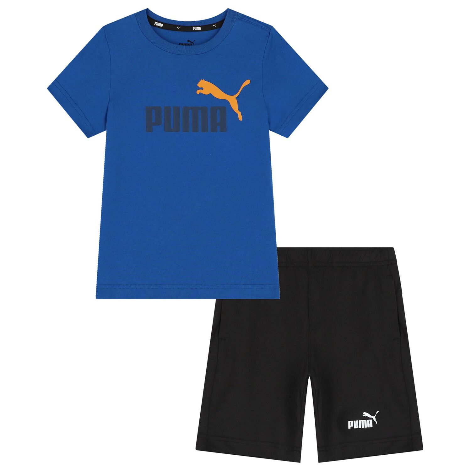 Boys Blue & Black Logo Shorts Set, 10, hi-res