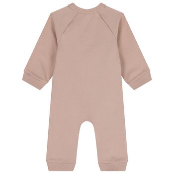 Baby Boys Beige Logo Romper