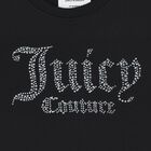 Girls Black Crystal Embellished Diamant&eacute; Logo T-Shirt, 2, hi-res