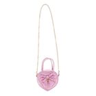 Girls Pink Jacquard Handbag, 1, hi-res