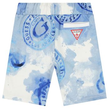 Boys Blue & White Logo Shorts