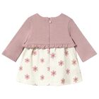 Baby Girls Pink & Ivory Flower Dress, 1, hi-res