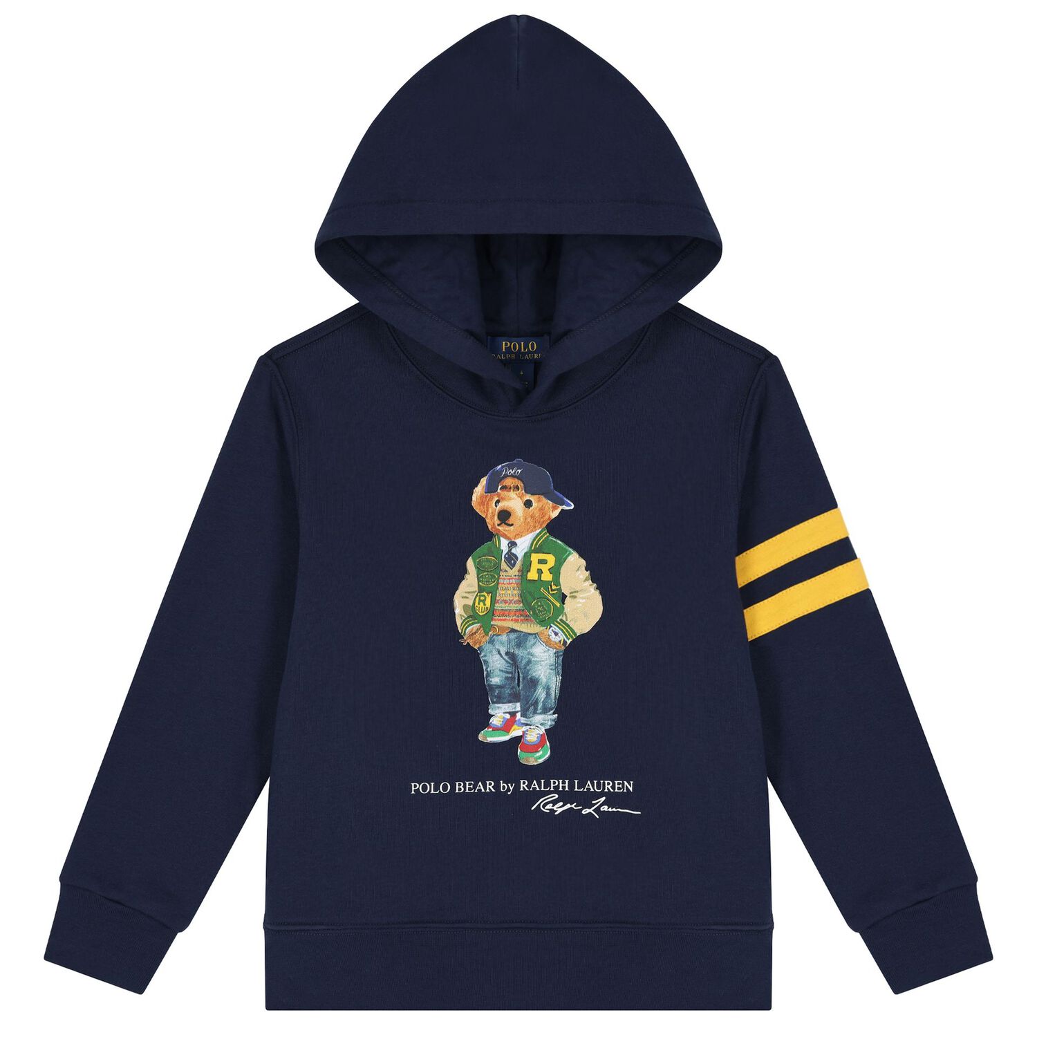 Boys Navy Blue Polo Bear Sweatshirt, 1, hi-res