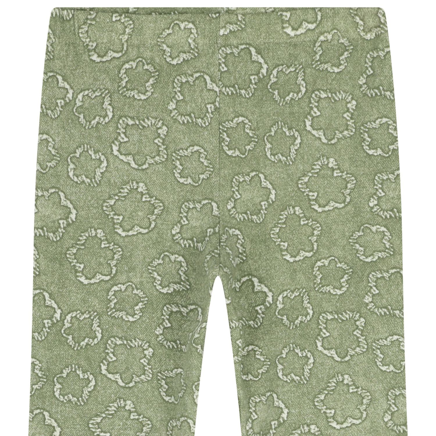 Girls Beige & Green Flower Leggings Set, 2, hi-res