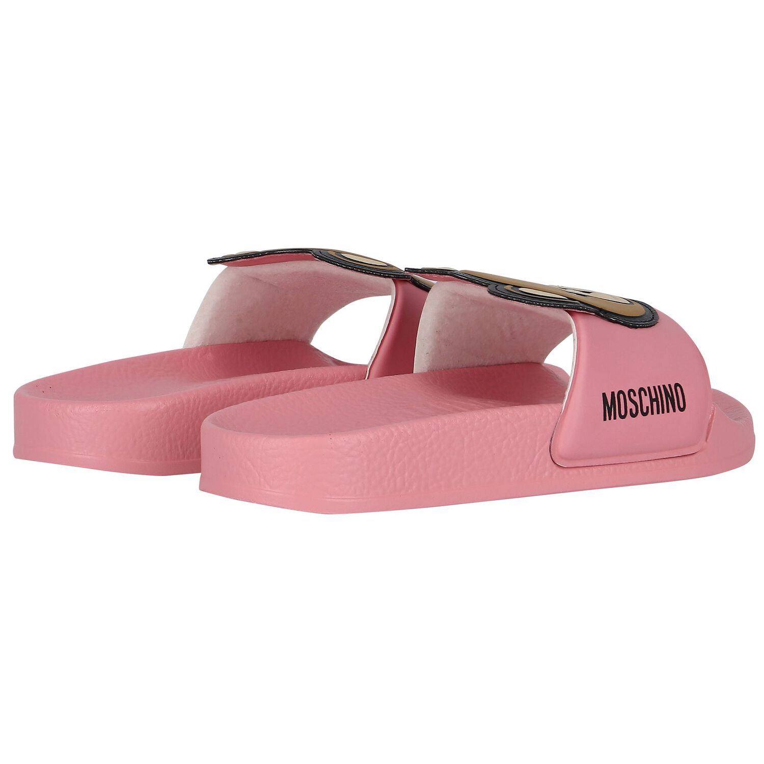 Girls Pink Teddy Bear Logo Sliders, 1, hi-res