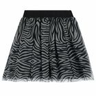 Girls Black & Grey Logo Embellished Skirt, 1, hi-res
