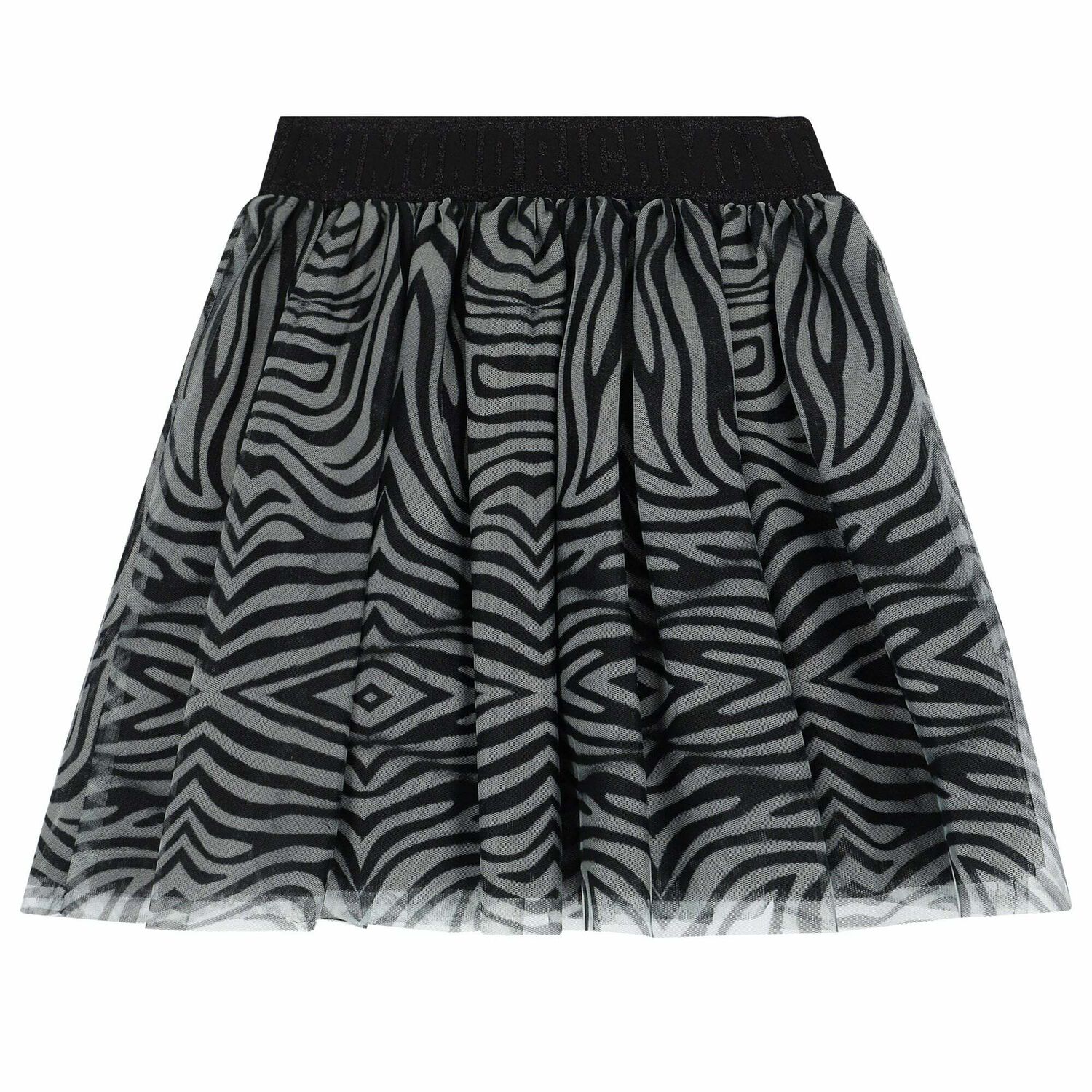 Girls Black & Grey Logo Embellished Skirt, 1, hi-res image number null
