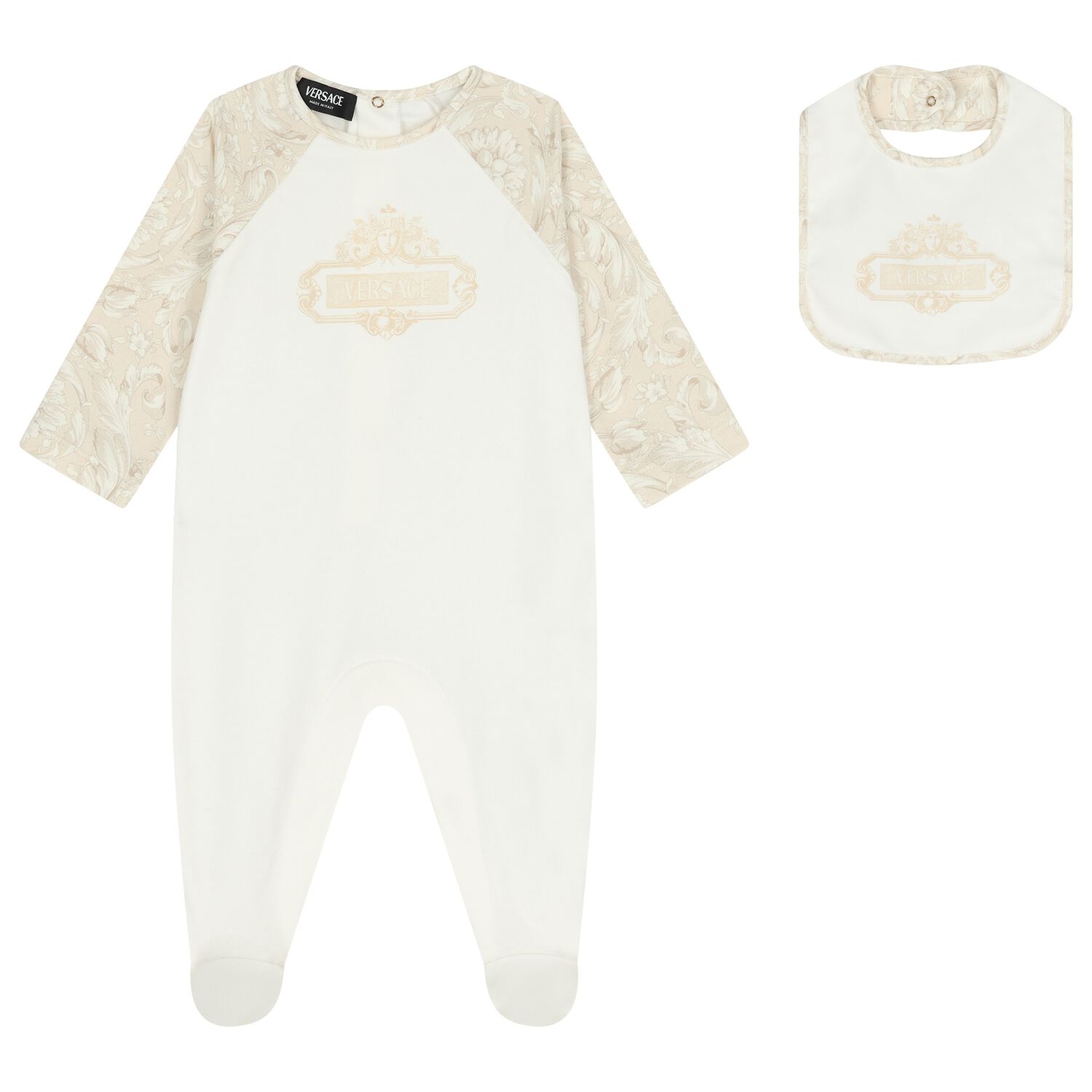Ivory & Beige Whisper Barocco Babygrow Gift Set , 1, hi-res