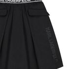 Girls Black Logo Skirt, 1, hi-res