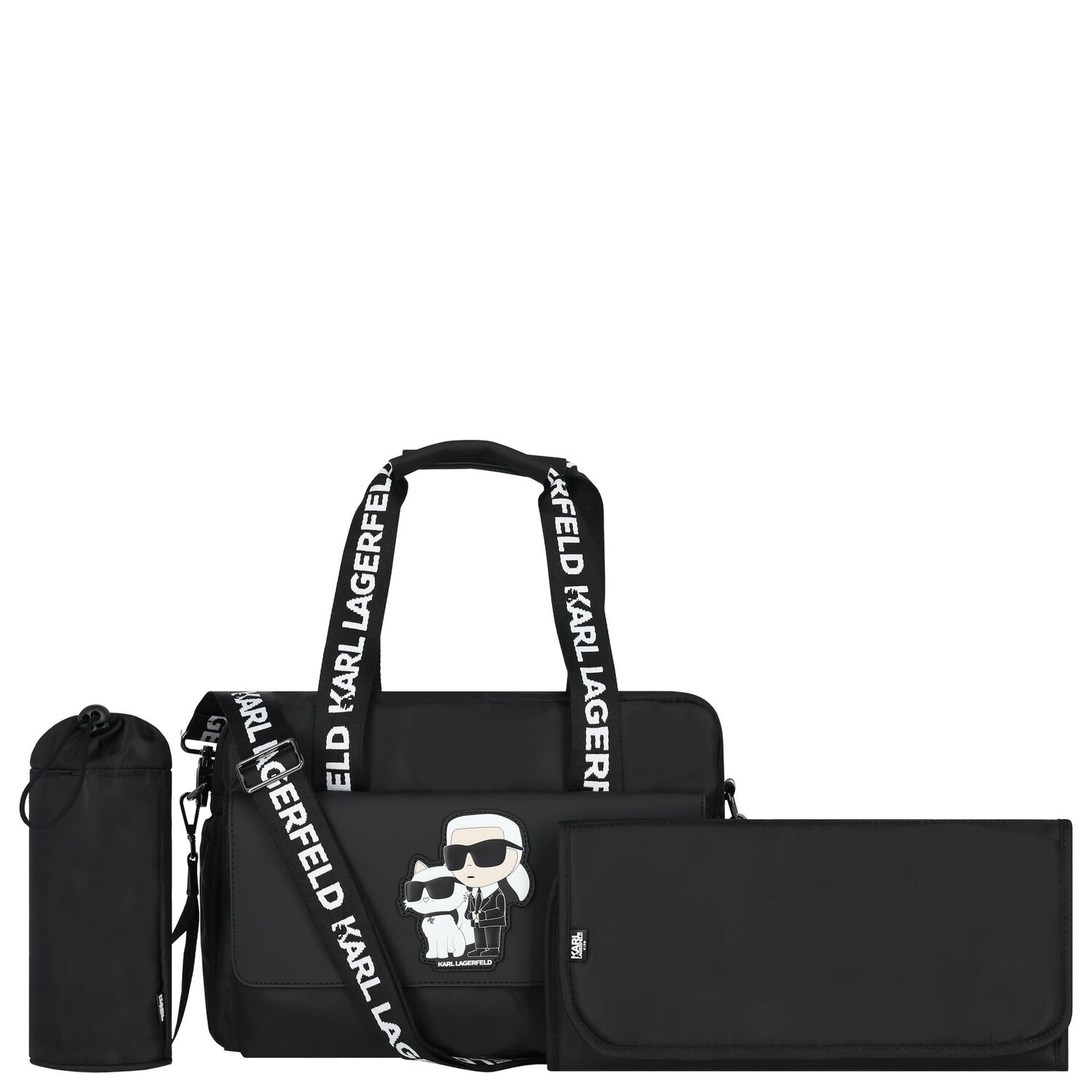 Black Logo Baby Changing Bag, 1, hi-res image number null