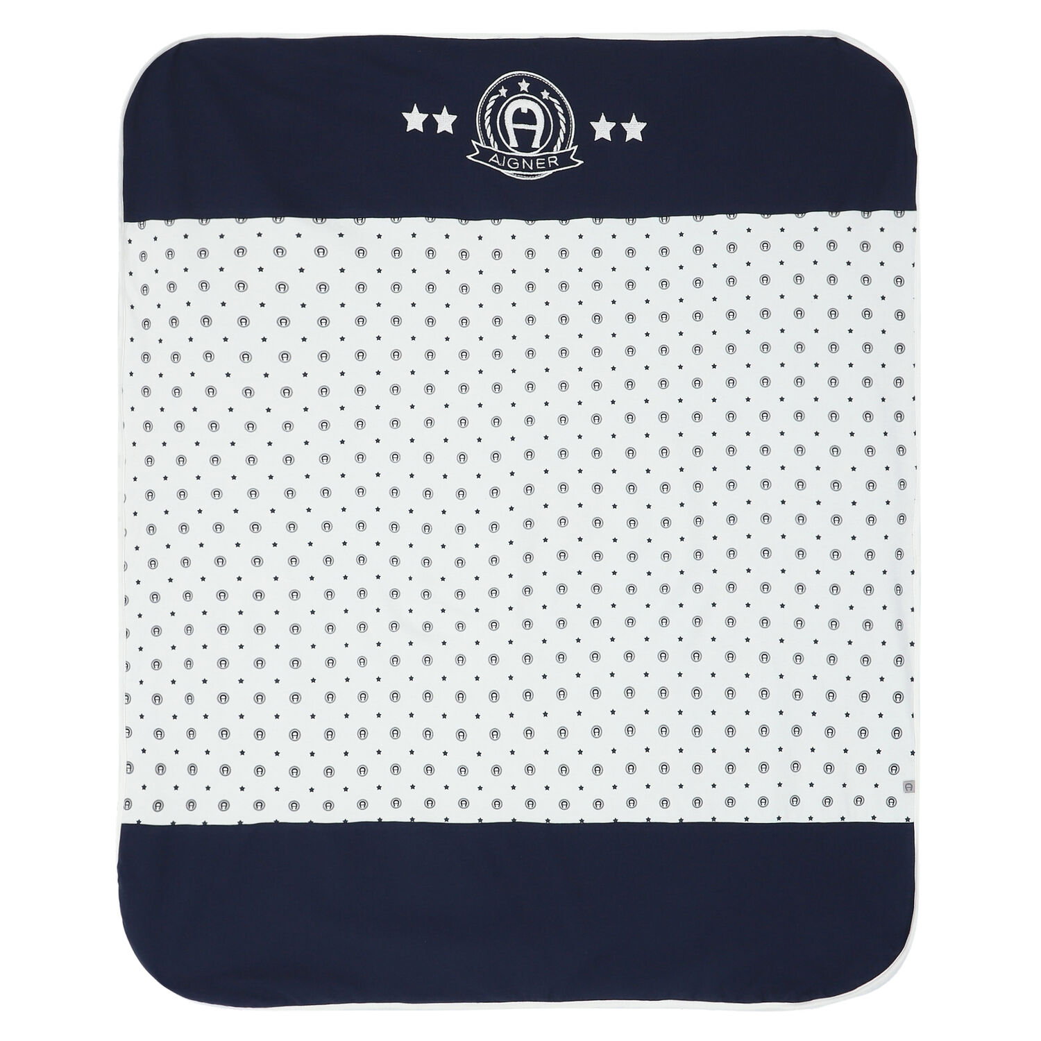 Navy & White Logo Baby Blanket, 1, hi-res