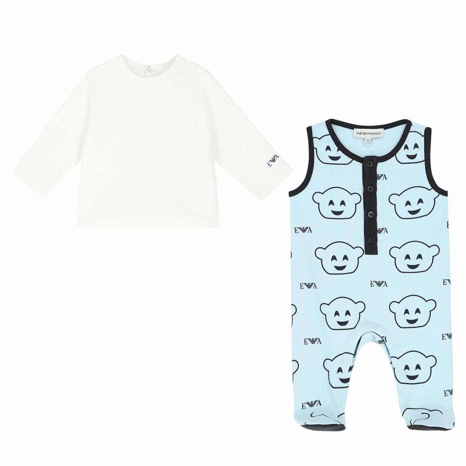 Baby Boys Blue & White Four Piece Gift Set, 1, hi-res