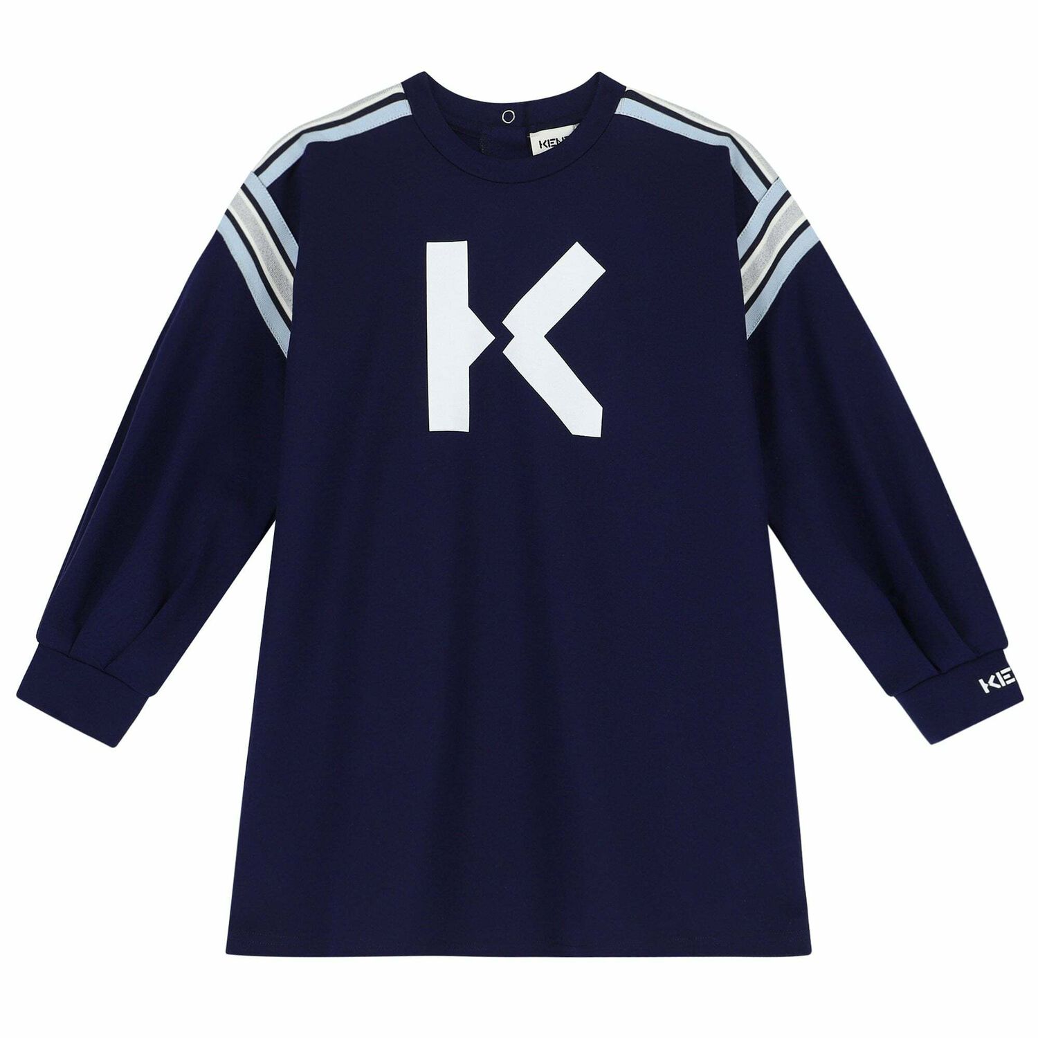 Girls Navy Logo Dress, 1, hi-res