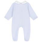 Baby Boys Blue Embroidered Babygrow, 1, hi-res