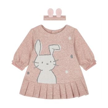 Baby Girls Pink Bunny Dress Set