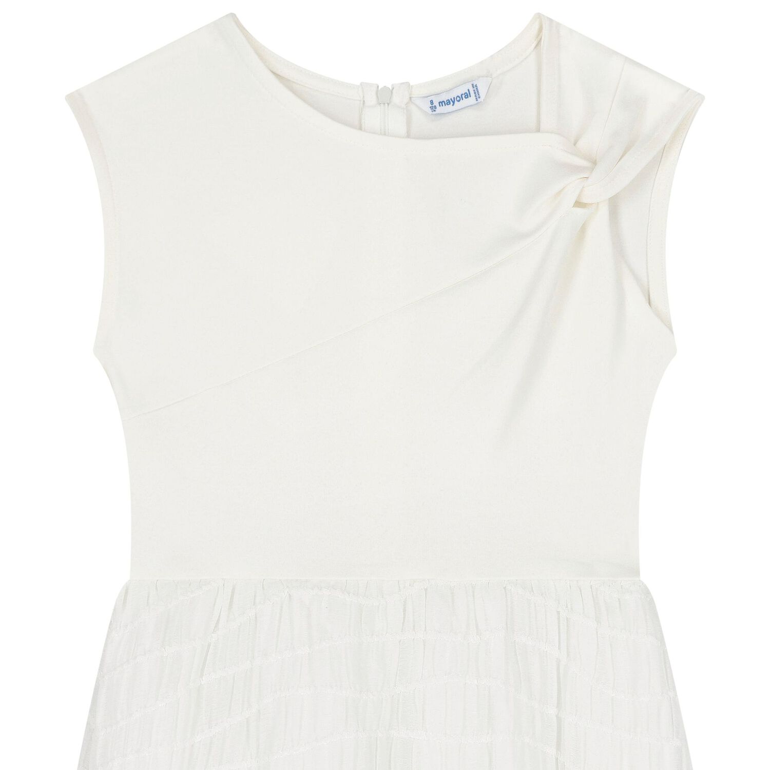 Girls Ivory Chiffon Bubble Dress, 1, hi-res