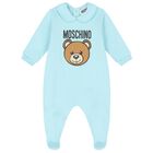 Blue Teddy Bear Logo Babygrow, 4, hi-res