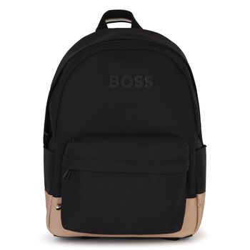 Younger Boys Black & Beige Logo Backpack ( 42cm )