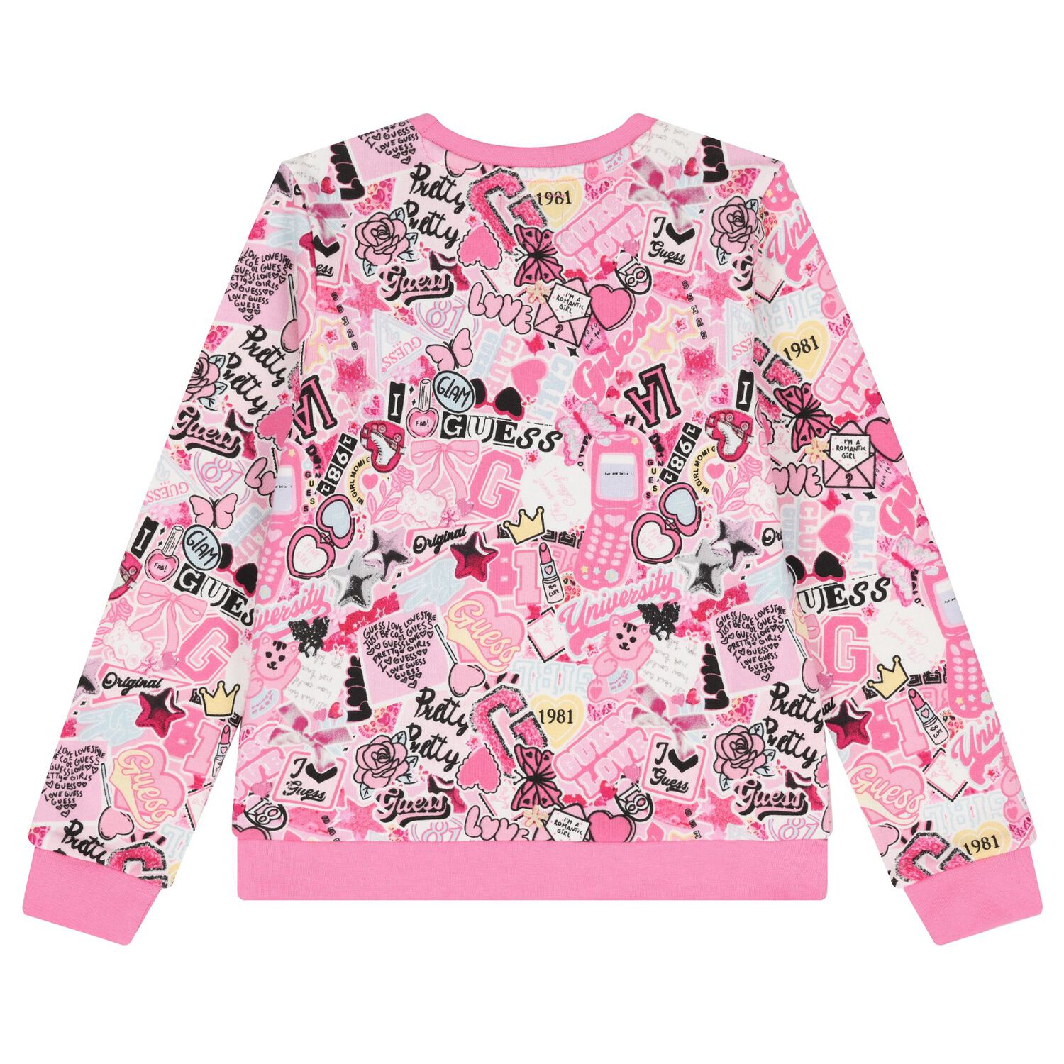 Girls Pink Logo Swearshirt, 1, hi-res image number null