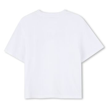 Girls White Logo Rhinestone T-Shirt