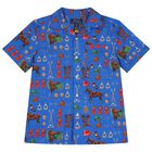 Boys Blue Equestrian Shirt, 1, hi-res