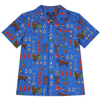 Boys Blue Equestrian Shirt
