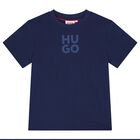 Boys Blue Logo T-shirt, 2, hi-res