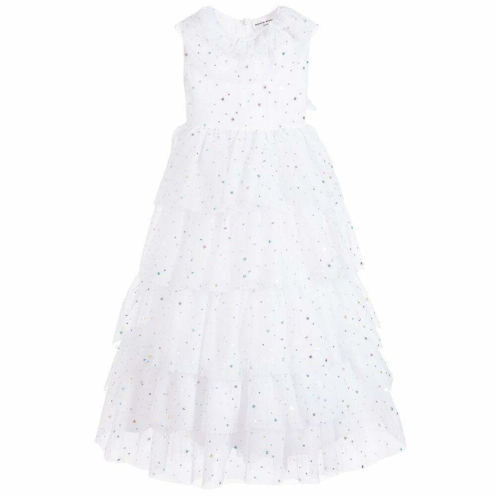 Sonia Rykiel Paris Girls White Party Dress Junior Couture UK